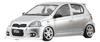 BM CREATIONS Scale Toyota 1998 Silver RHD Finished Model 1/64 Vitz/Echo 5-Door