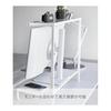 Yamazaki Jitsugyo 1302 Monitor Top and Bottom Rack, 2 Tiers, White, W59 X D27.5 X H38~65cm (Including Adjustment Screws), Tower Height Adjustable,