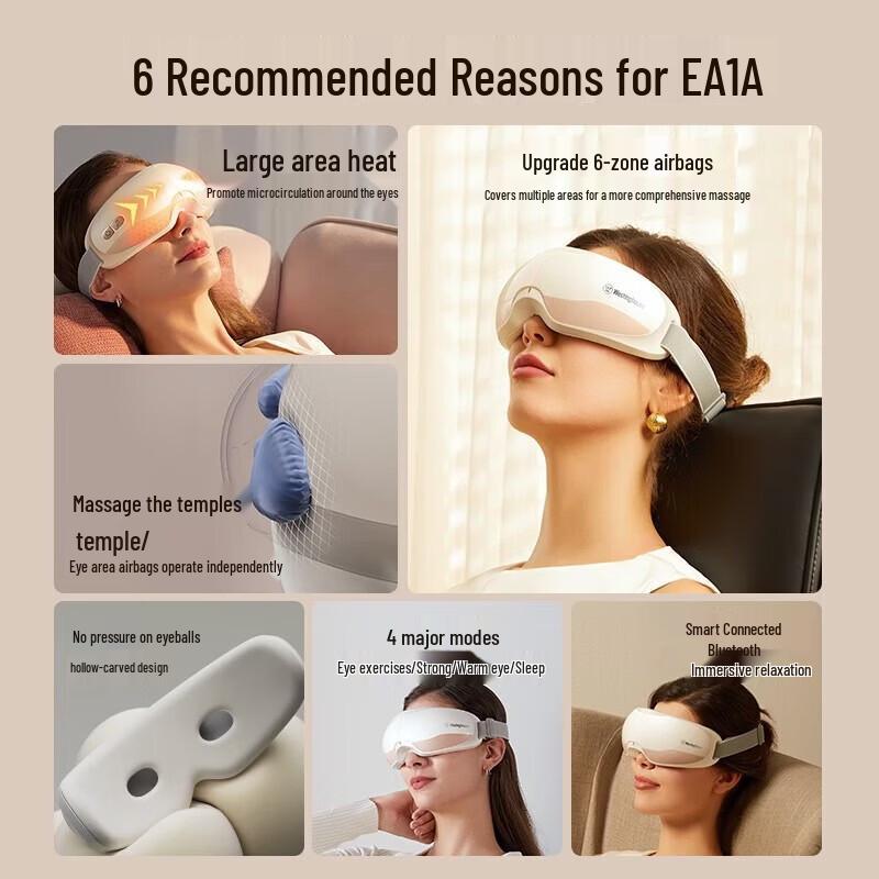 Westinghouse EA1A Smart Eye Massager with Heat & Bluetooth CN plug (adapter included)