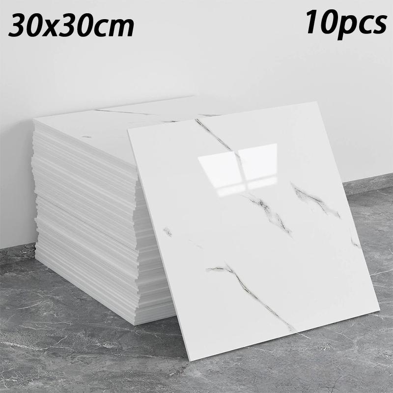 10Pcs Marble Wallpaper Super Strong Adhesive Waterproof Sticker For Bathroom Kitchen Decor Design