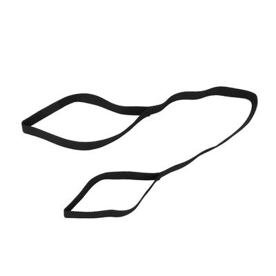 Cinta de assistência para levantamento de pernas, faixa de assistência para alongamento de recuperação de pernas macia com alça para os pés, alça de mão preta