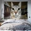 Large Fashion Cute Fuuny Popular Cat Meme Tapestry Wall Hanging Wall Rugs Dorm Decor Blanket Camping Decoration Tapestry
