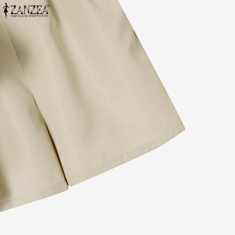 ZANZEA Women Short Sleeve Blouse and Shorts Summer Two Piece Suit Sets