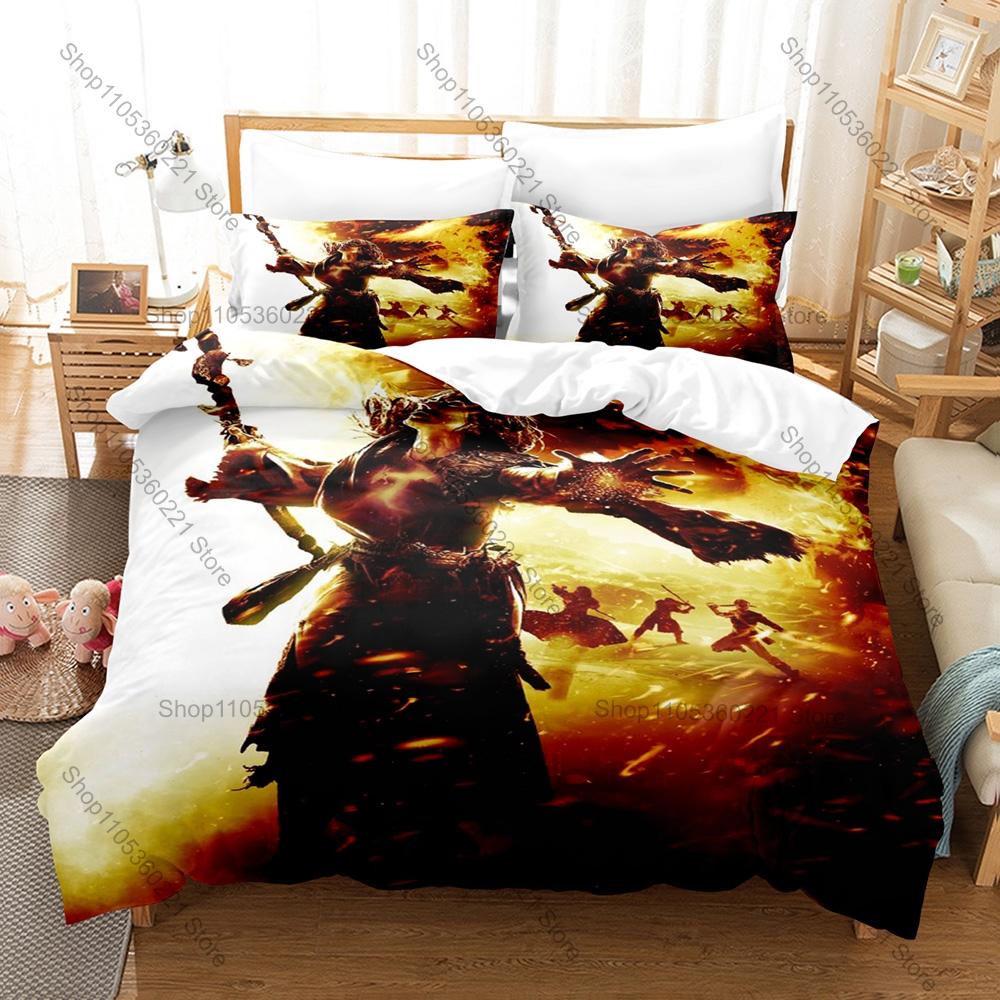 Dragon's Dogma 2 Arisen Pawn Fantasy RPG Game 3D Print Bedding Set Duvet Cover 2 Pillowcases Soft Polyester Bed Linen For Gamers