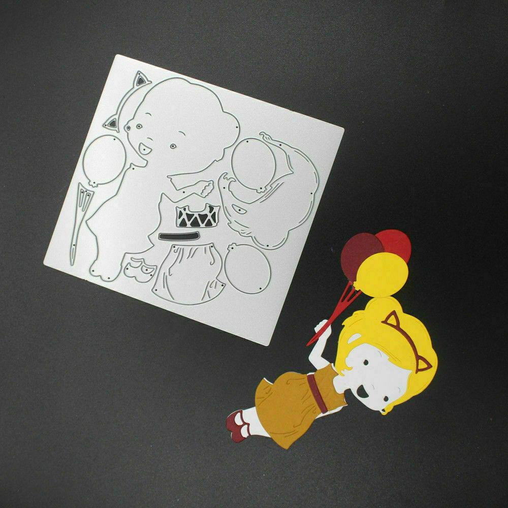 Balloon Girl Cutting Dies Metal Stencil DIY Scrapbooking Album Paper Card Embossing Craft Die Cut Frame