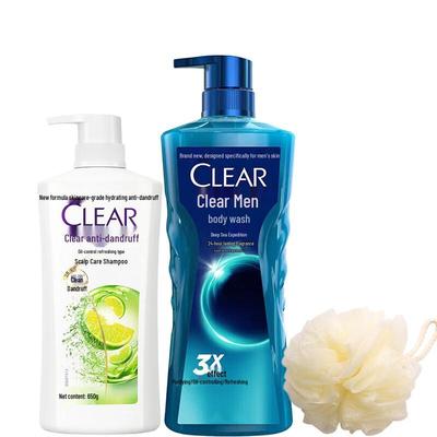 Clear Oil Control Shampoo 650g & Men's Deep Sea Shower Gel 720g Set