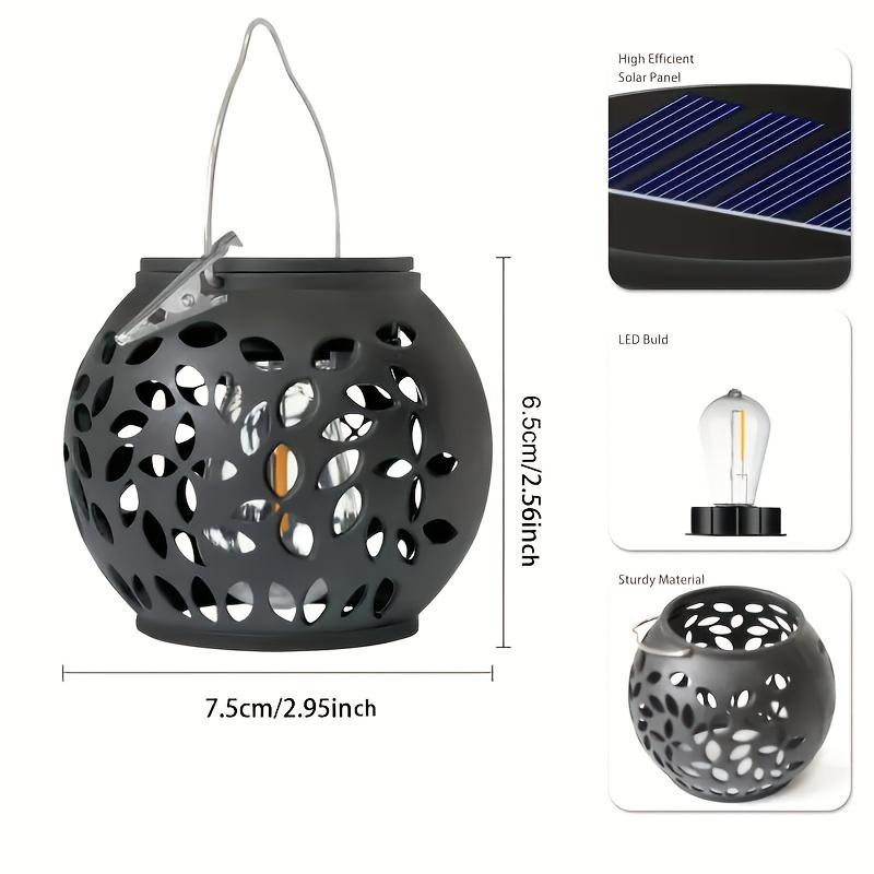 Outdoor solar lights, solar flame hanging lights, garden decorative lighting, openwork pattern design