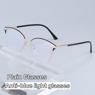 Fashion Metal-Frame Plain Glasses Women's INS Style High-Definition Blue-Light-Blocking Glasses Men's Goggles Eye Protection