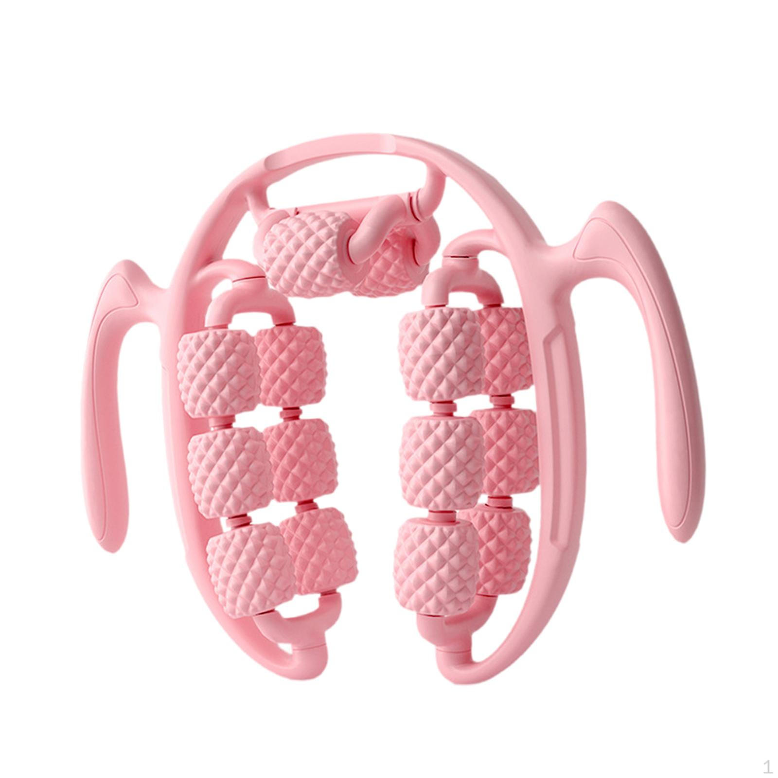 

Calf Massage Device Roller for Leg And Arm Fitness 14 wheels pink