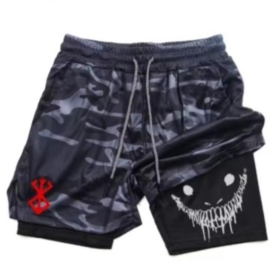 Berserk Muay Thai Kick Boxing UFFC MMA Mixed Marcial Art Shorts Anime Men Women Unisex Double Layer Quick Dry Breathable Sport Gym Fitness Workout