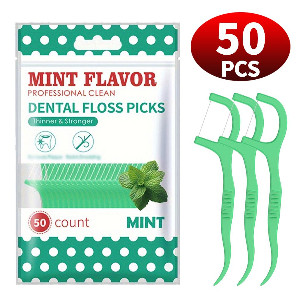 

600/300/50PCS Mint Flavored Disposable Floss Stick - Comes with Convenient Floss Box - Essential for Going Out