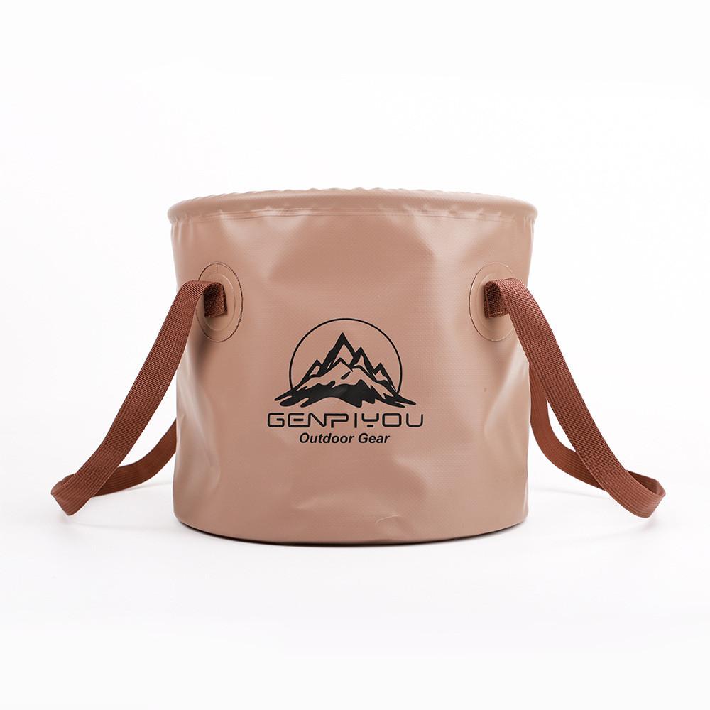 

Foldable Bucket Multi Functional Outdoor Car Travel Storage Water Bag Laundry Khaki 5L