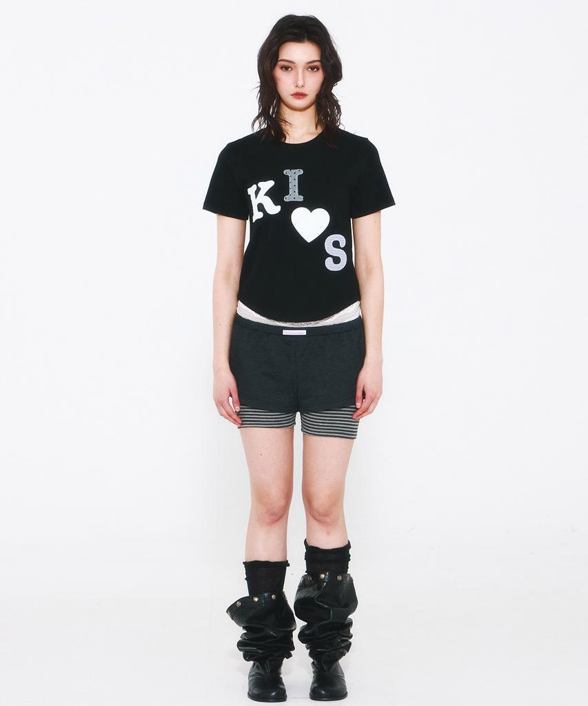 Kimseupeulesikoteunmakes Messi Kith Logo Applique T-Shirt Black
