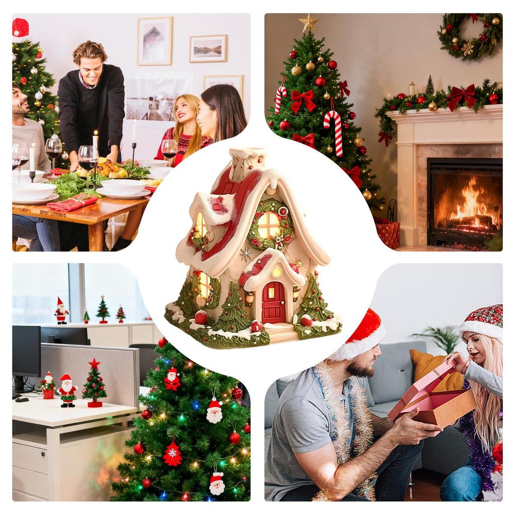 Incense Burner Holder Christmas House Tabletop Decoration Christmas Cabin Incense Holder Burner For House Home Living Room