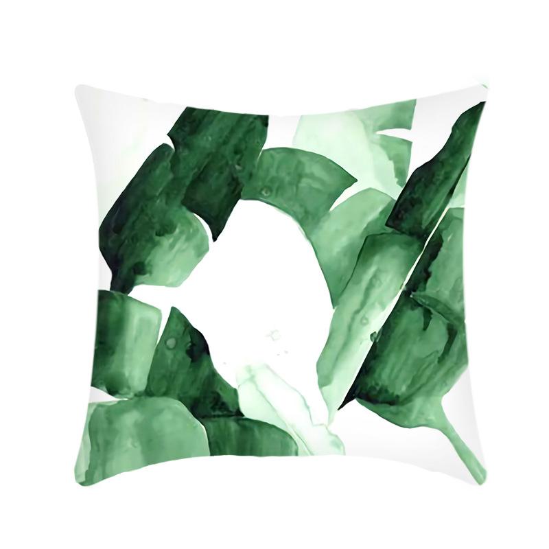 Plush Car Pillow Ins Simple Green Plant Sofa Living Room Pillow Case Home Cushion