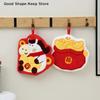 Cute Cartoon Thick Absorbent Coral Fleece Hanging Towel New Year Money Bag Horse Hand Towel For Kitchen Bathroom Handkerchief