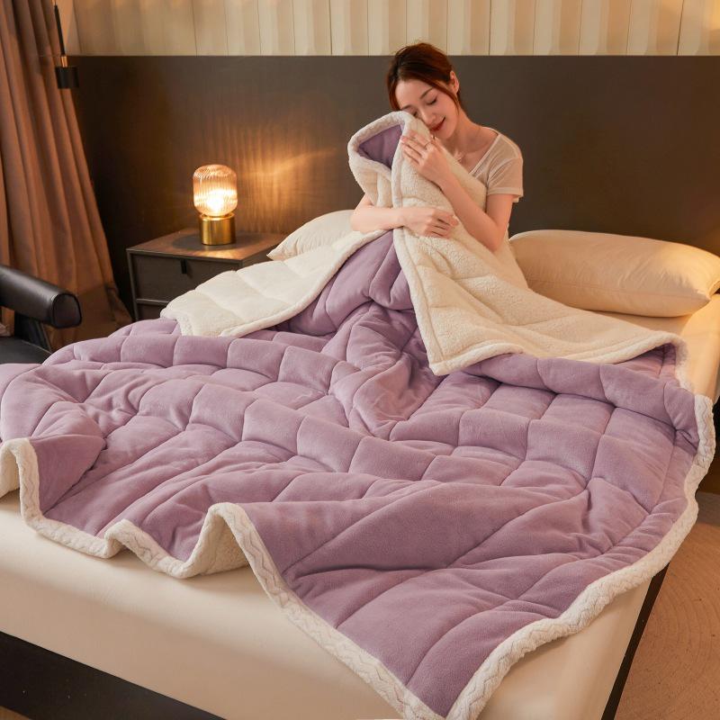 Ultra-Soft Three-Layer Quilted Baby Fleece Blanket for Autumn/Winter