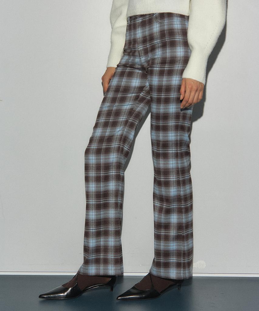 Lonyu Kai Check Pants (Brown/Blue)