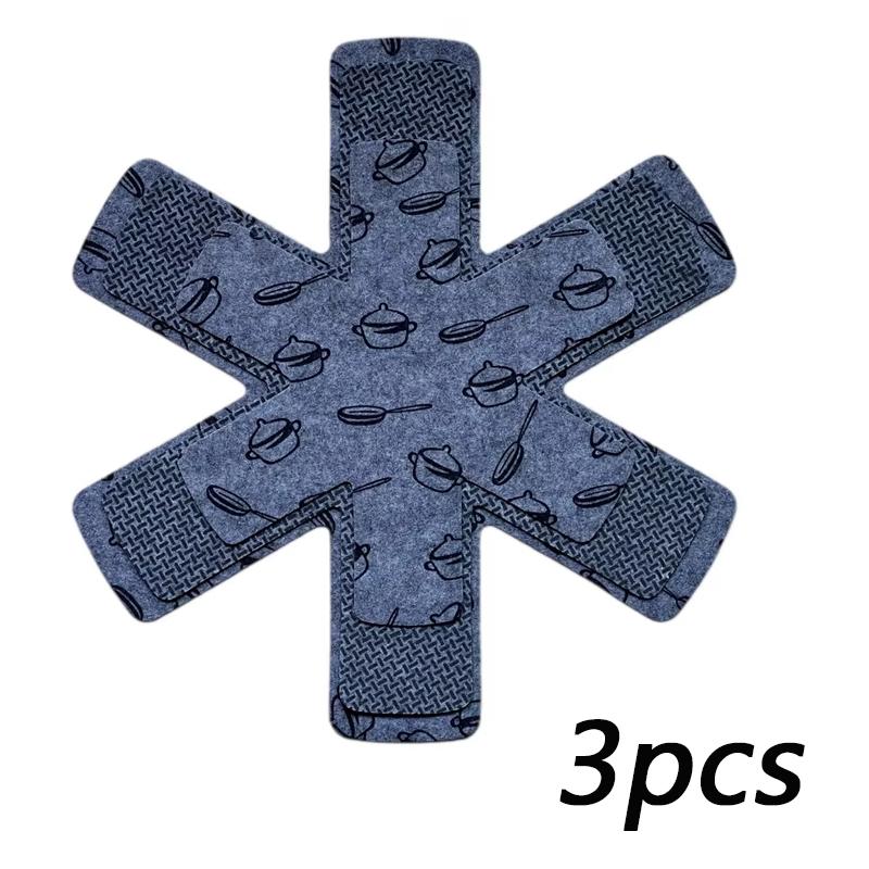 3-12Pcs Pot and Pan Protectors Pot Dividers Pad Non-woven 3 Sizes Pans Separator Pads for Protecting Separators Pads Cookware