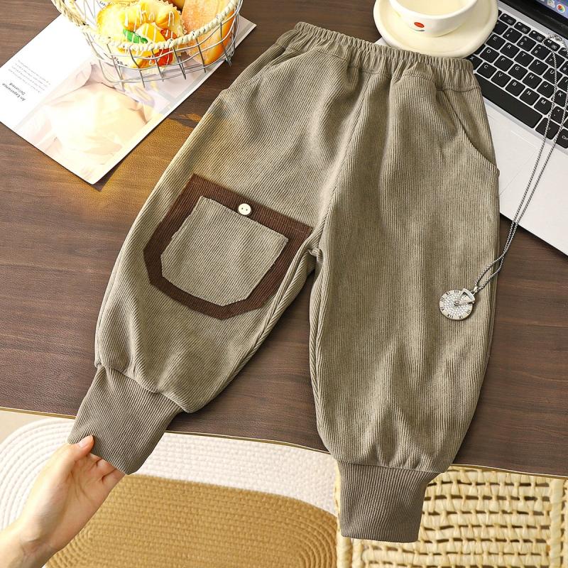 

Children s Pants Autumn New baby Loose Fit for Boys and Girls Solid Color Casual Sports Pant Baby Kids Jogger pants 90 хакі