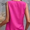 Women Vest Solid Color V-Neck Ruffle Trim Sleeveless Blouse Loose Fit Summer Pullover Tops Daily Wear