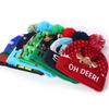 Christmas Lighted Knit Cap Flange Ball Knit Cap LED Colorful Cap Adult Child Hat Letter Pattern
