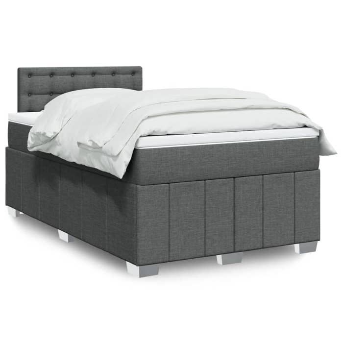 VidaXL Slatted Bed Base with Mattress Dark Grey 120x190cm Fabric 3287022