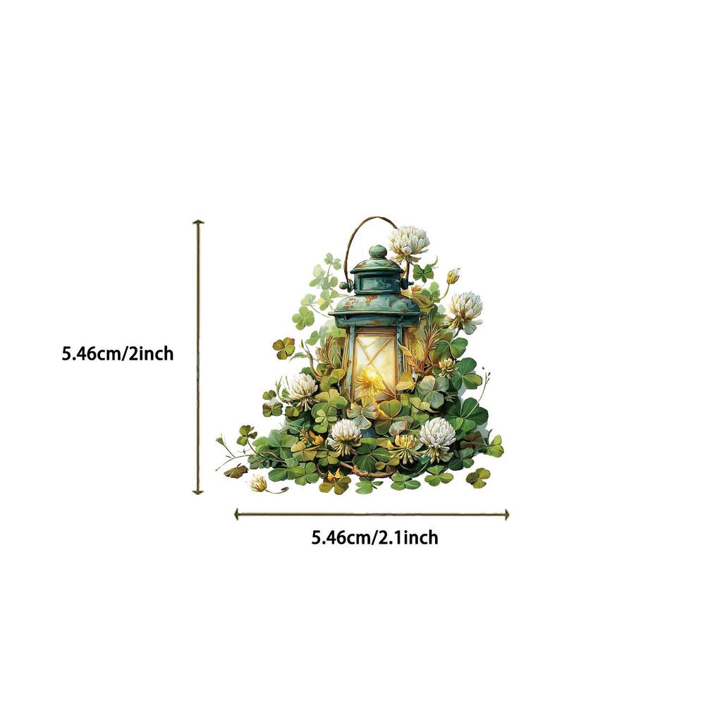 50 Forest-Themed Green Cartoon Stickers: Transparent, Waterproof for Journals, Phones, Luggage Decor