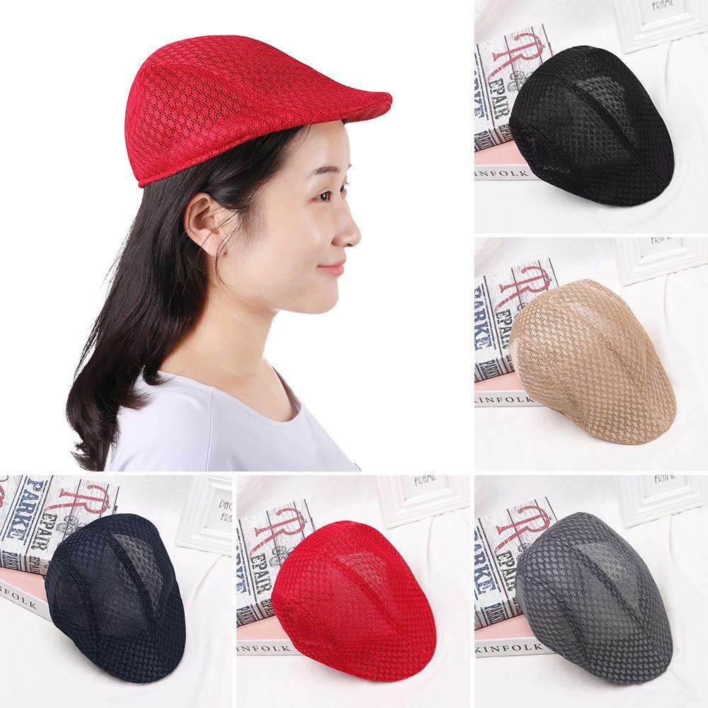 Men Women Adjustable Casual Breathable Beret Hats Gatsby Hats Sun Caps Mesh Caps