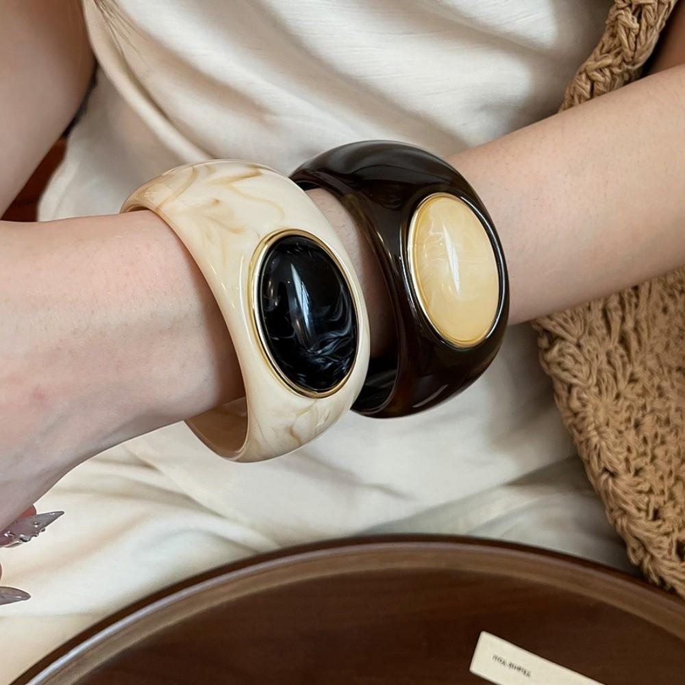 Bohemian Irregular Wide Bracelet Europe American Style Retro Hand Ring Acrylic Bangle Girls