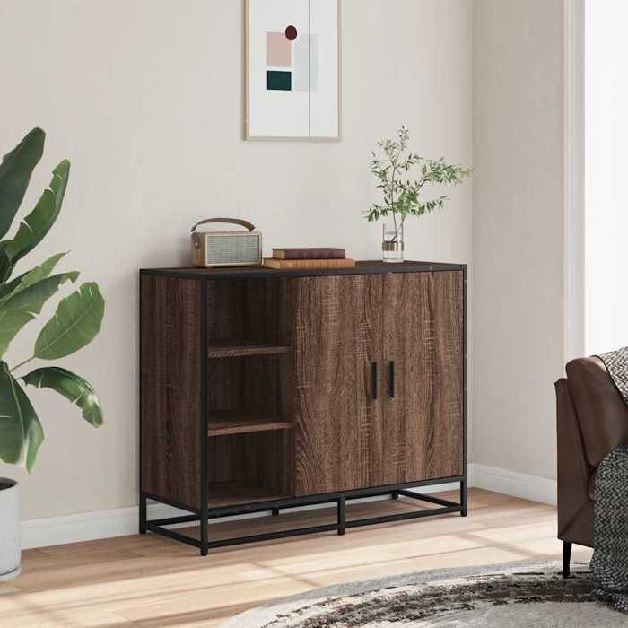 VidaXL Buffet chêne marron 92x35x76 cm Bois d'ingénierie 849023