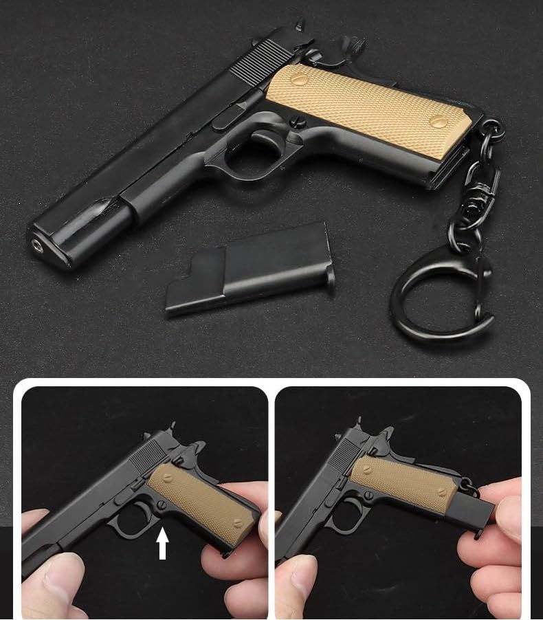 M1911 Keychain Scale Model Movable Detachable Resin Black Color [ZepoR] 1/4 Gun, Slide, Magazine, Slide, AC-13-T