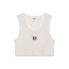 Cropped Cotton Anagram Tank Top White/Navy Blue Women's S540Y07XAG-2091