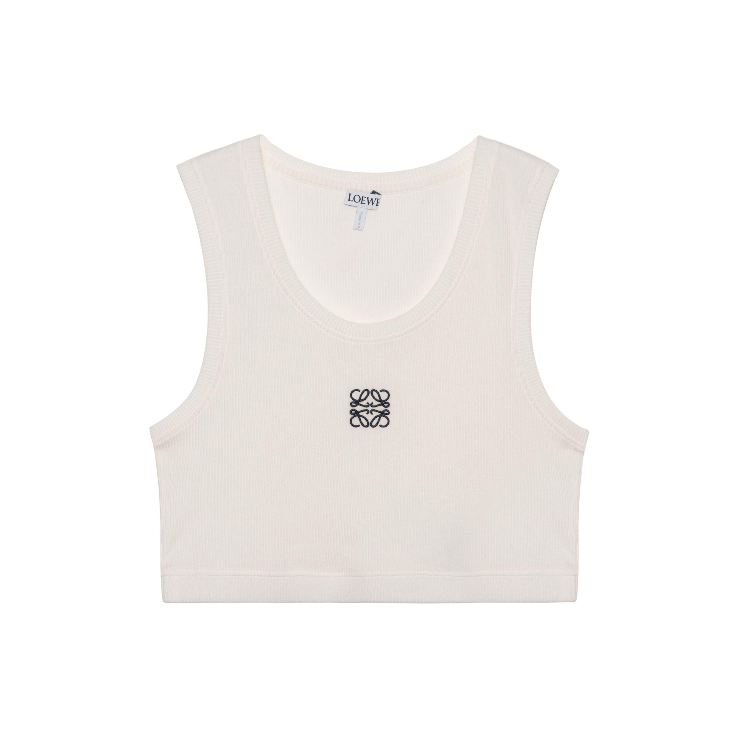 LOEWE Cropped Cotton Anagram Tank Top