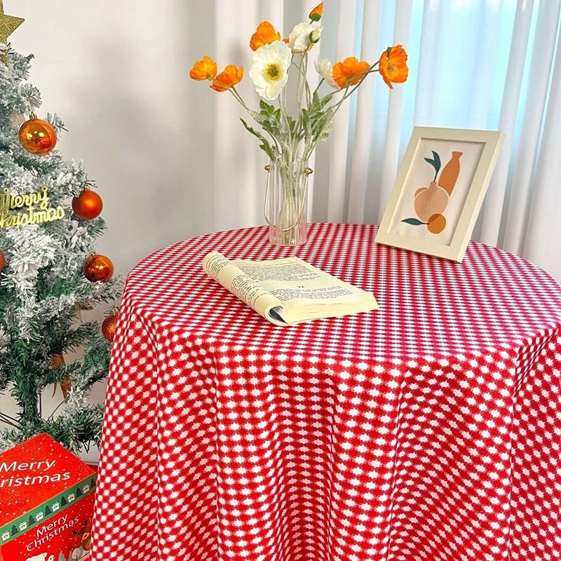 Christmas Tablecloth Xmas Red Green Tartan Buffalo Plaids Table Cloth Cover Kitchen Dining Party Holiday Farmhouse Decoration