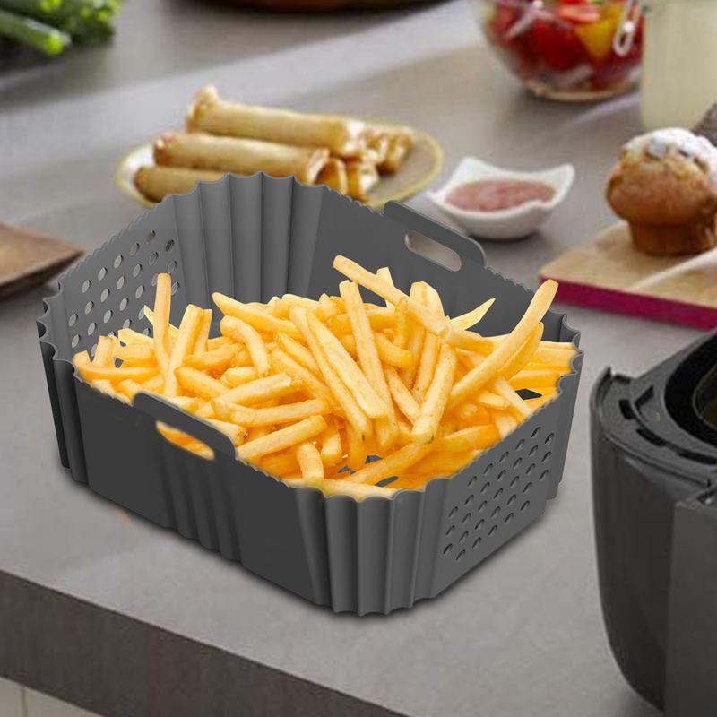 Reusable Liners For Air Fryer Basket Foldable Basket Air Fryer Pot Silicone Baking Pan Food Grade Replaces Flammable Parchment