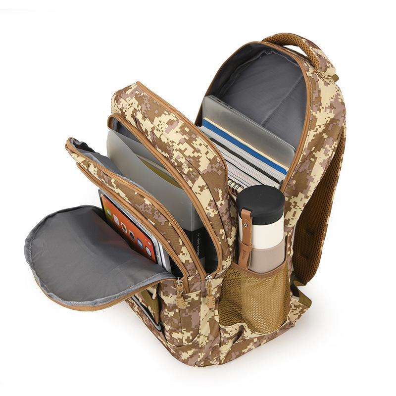 Large Capacity Men's Outdoor Sports Mountaineering Backpack - Camouflage Tactical School Bag