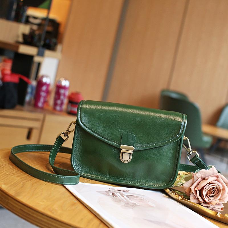 New women's messenger bag large capacity leather women's bag vegetable tanned first layer cowhide shoulder messenger bag versatile
