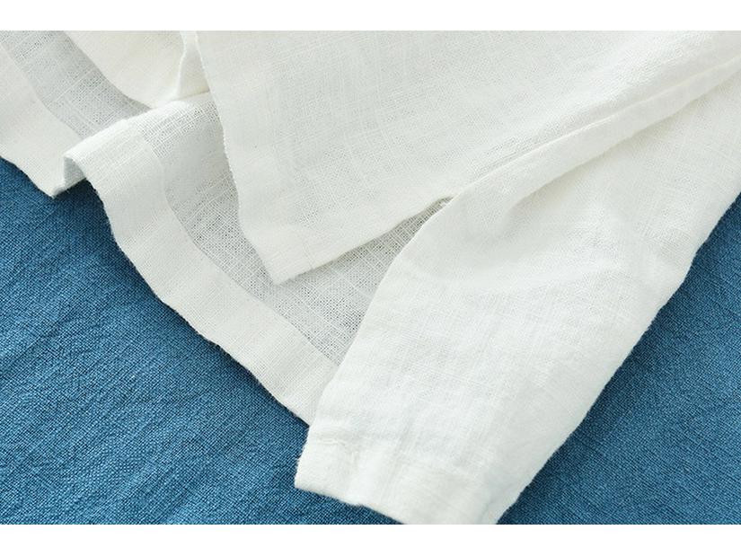 Chemise rétro pour femme printemps/été 2025 en coton lin avec col montant et design color block