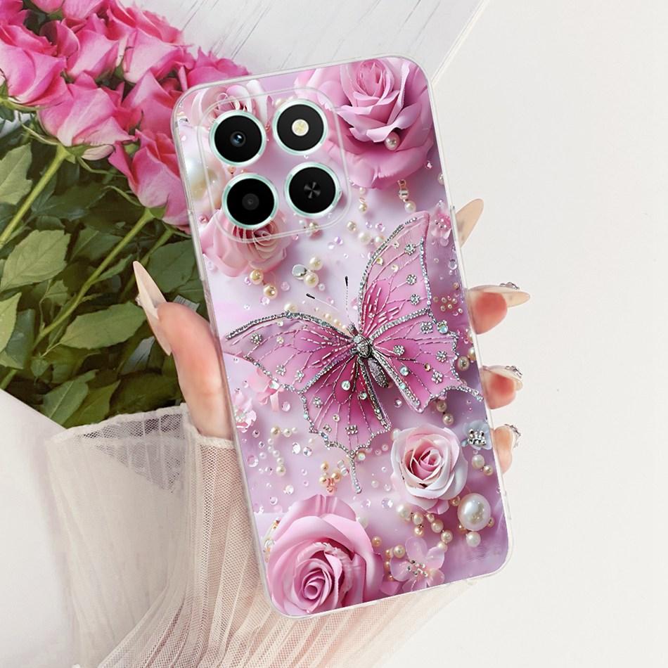 For Honor X6C Cute Flower Butterfly Cat Painted Case HonorX6c X 6C 4G NIC-LX1 LX2 LX3 Soft Silicone TPU Phone Cases