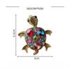Small Turtle Rhienstone Brooches For Women Girls Boys Blue Crystal Animal Pin Fashion Alloy Accessories