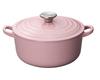 Cast Iron Enameled Pot Cocotte Ronde 18 Cm Chiffon Pink Gas IH Oven Compatible