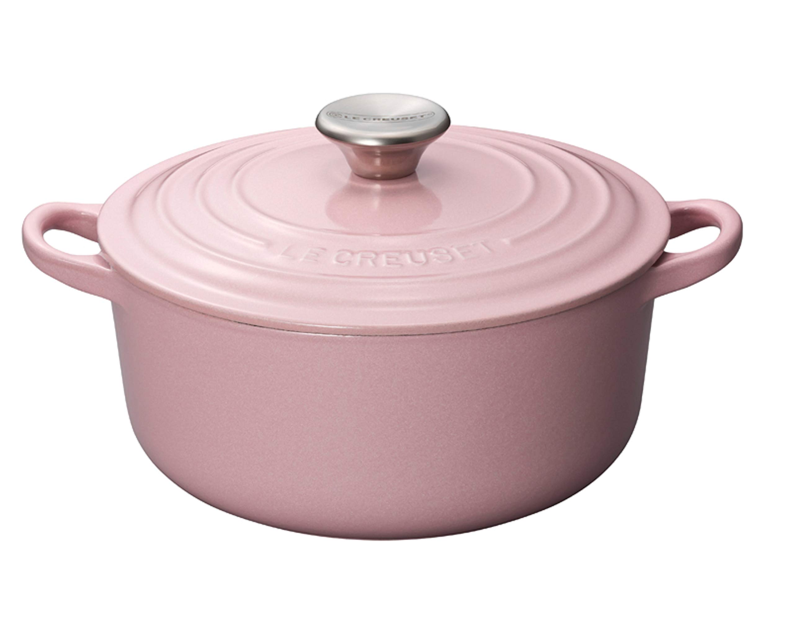 Le Creuset Cast Iron Enameled Pot Cocotte Ronde 18 cm Chiffon Pink Gas IH Oven Compatible
