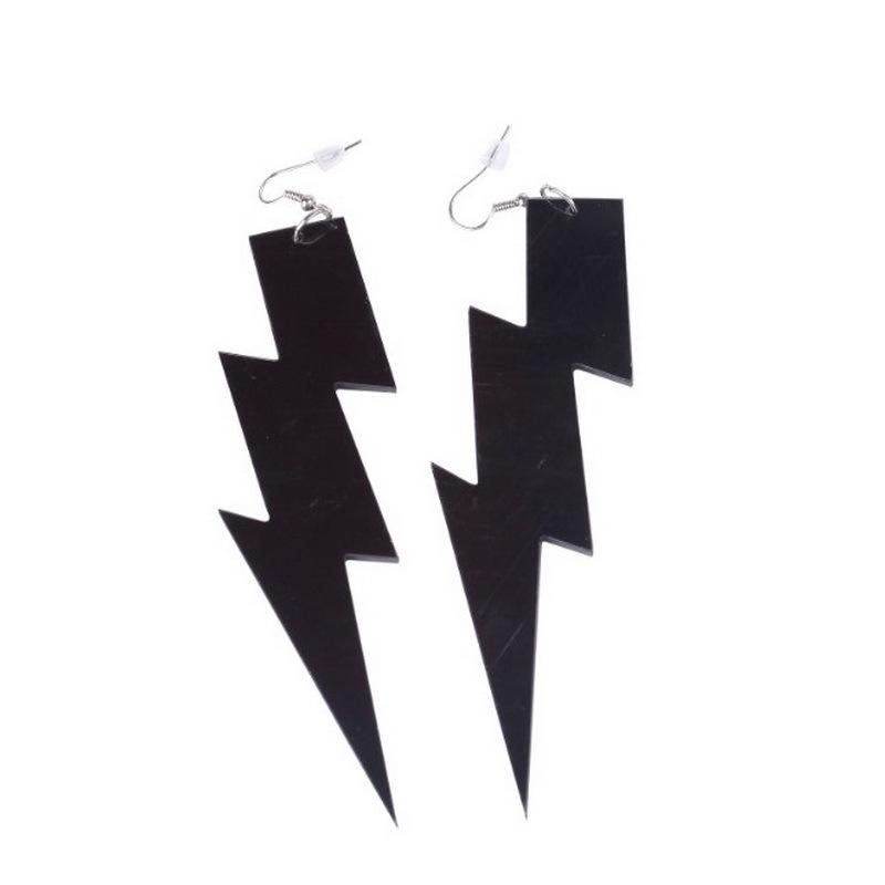 Statement Shiny Glitter Lightning Acrylic Drop Earrings For Women Punk Long Pendant Dangle Earrings Fashion Jewelry Accessories