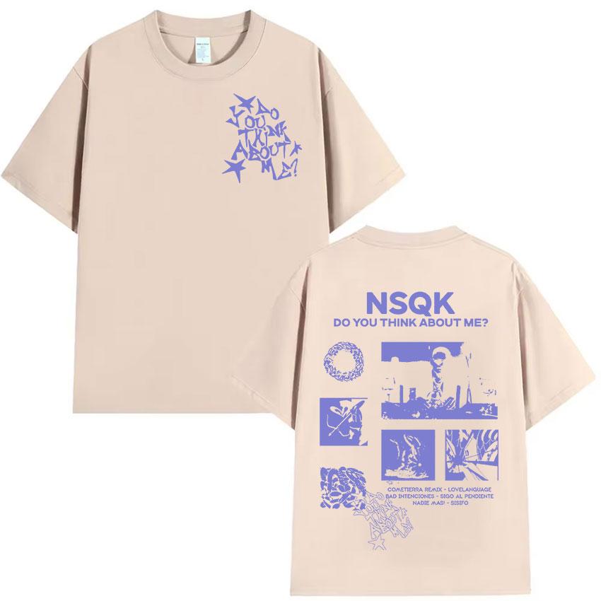 Rapper NSQK DO YOU THINK ABOUT W ME Tour 2025 Graphic T Shirts Men's Women Hip Hop Retro Fashion Short Sleeve T-shirt Streetwear