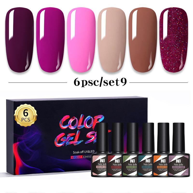 Nail Polish Glue Set 8Ml 6 Bottles Boxed Nail Art Barbie Glue Japanese Nail Color Glue Phototherapy Glue