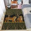 Chinese Style Tiger Printed Floor Mat Plant Flowers Tiger Carpet Soft Floor Mat Living Room Entrance Carpet