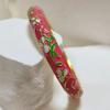 Extra Width Enamel Bangle 1cm Colorful Enamel Bangle Five Leaves Enamel Bracelet  Souvenir Gift