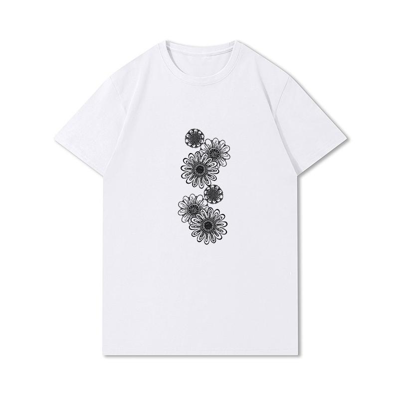 S-3XL 100 Fantasie Harajuku Grafica Estiva Bianca Magliette Donna Stampate Casual Maniche Corte Top Girocollo