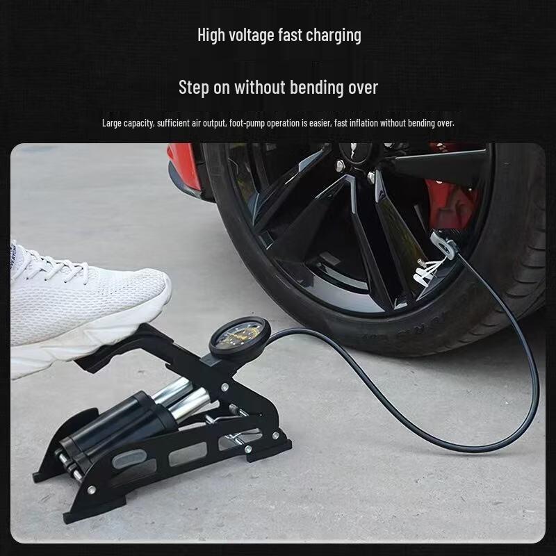 Foot-Operated Car & Bicycle Tire Air Pump